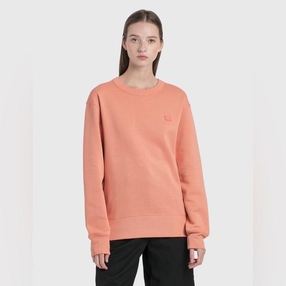 Acne Studios Sweaters - ACNE STUDIOS Mini Face Patch Sweatshirt in Pale Pink L